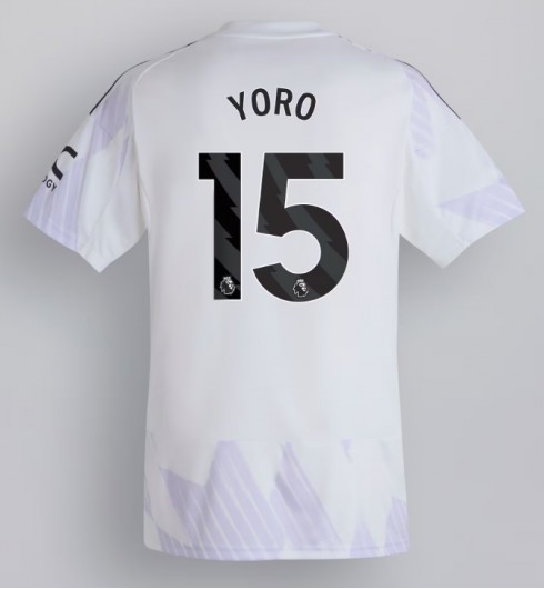 Moške Nogometnih dresov Manchester United Leny Yoro #15 Gostujoči 2025-26 Kratki rokavi Moške Nogometnih dresov Manchester United Leny Yoro #15 Gostujoči 2025-26 Kratki rokavi